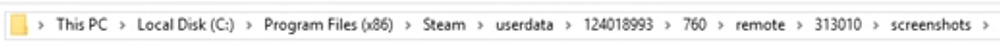 Location of screenshots folder by steam