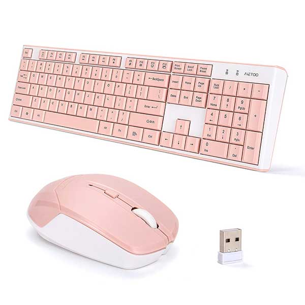 MeToo Wireless Pink Keyboard and Mouse Combo