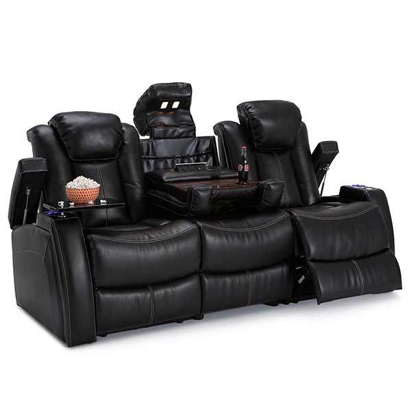 Seatcraft Omega Leather Multimedia Power Recliner Gaming Couch