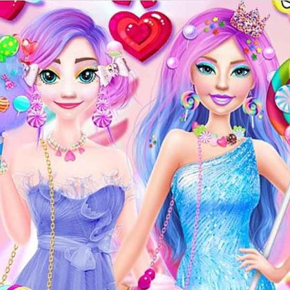 Ellie And Eliza In Candyland