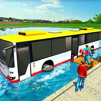 Floating Water Bus Racing Game 3D